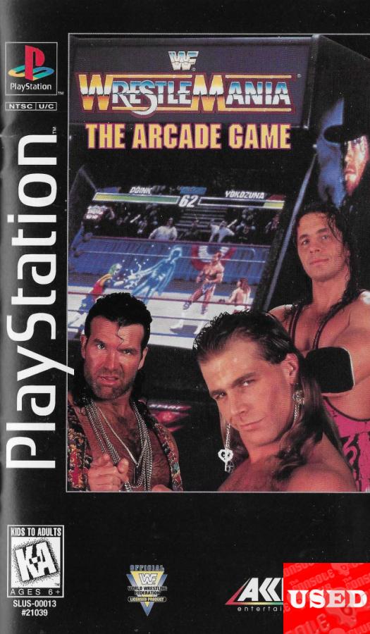 WWF Wrestlemania : The Arcade Game Greatest Hits PSX USED (NTSC/No Front Cover/Unofficial Case)