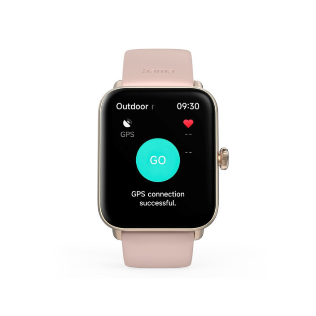 Hama 6010 Smartwatch με Παλμογράφο 42mm Rose Gold