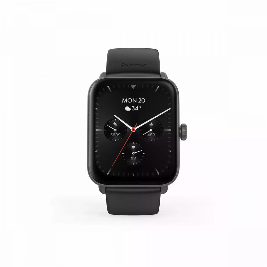 Hama 6010 Smartwatch με Παλμογράφο 42mm Black