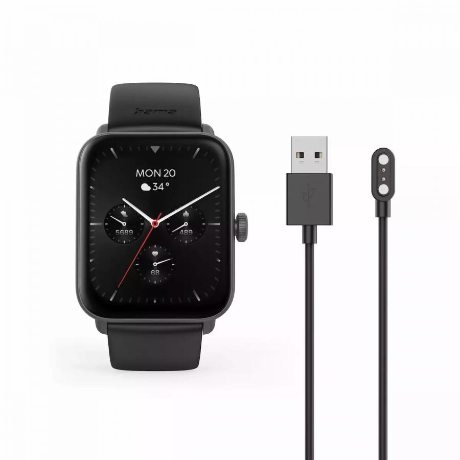 Hama 6010 Smartwatch με Παλμογράφο 42mm Black