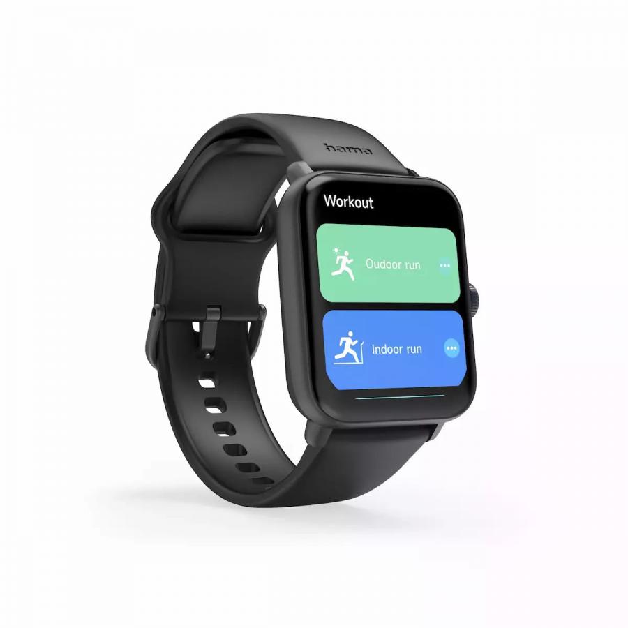 Hama 6010 Smartwatch με Παλμογράφο 42mm Black
