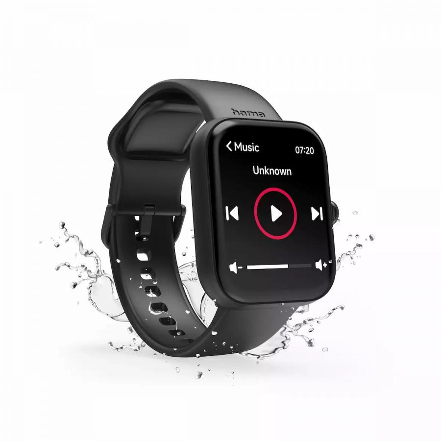 Hama 5000 Smartwatch 47mm με Παλμογράφο Black