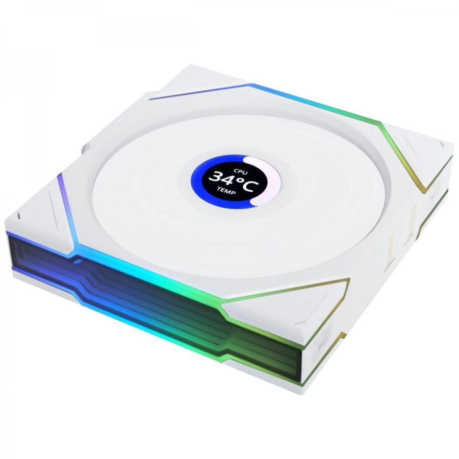 Lian Li UNI FAN TL-LCD Wireless 120 White (1pc) Case Fan - No Controller Included