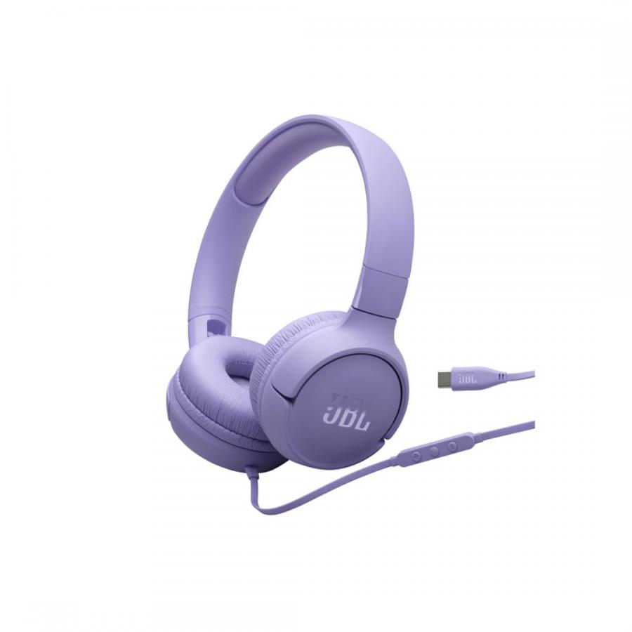 JBL Tune 520C, On-Ear Wired Headphones, USB-C, Hi-Res, (Purple)