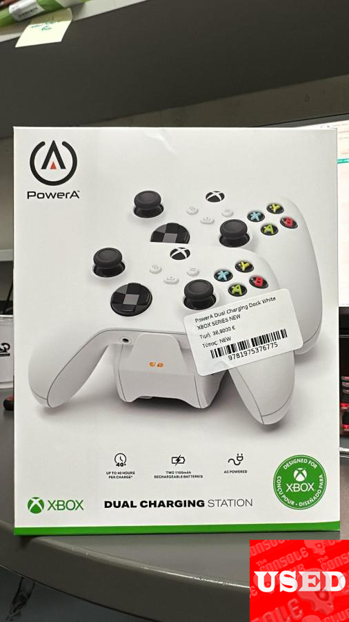 PowerA Dual Charging Dock White XBOX SERIES USED (UNBOXED)