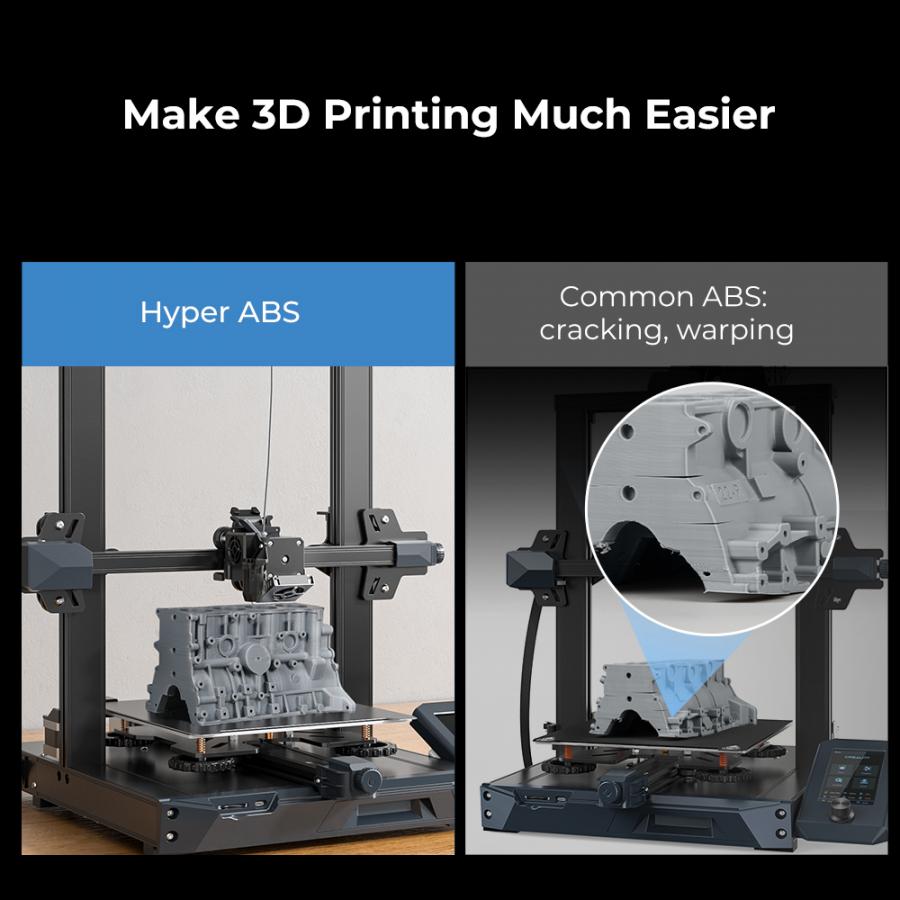Creality Hyper ABS Black 3D Printer Filament, High Speed high fluidity, 1 kg Spool1.75