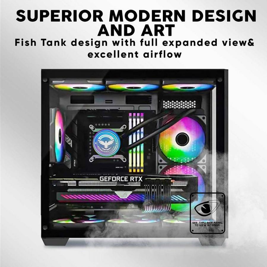 ARMAGGEDDON GAMING PC CASE FULL ATX TESSARAXX CORE 12 AIR WHITE