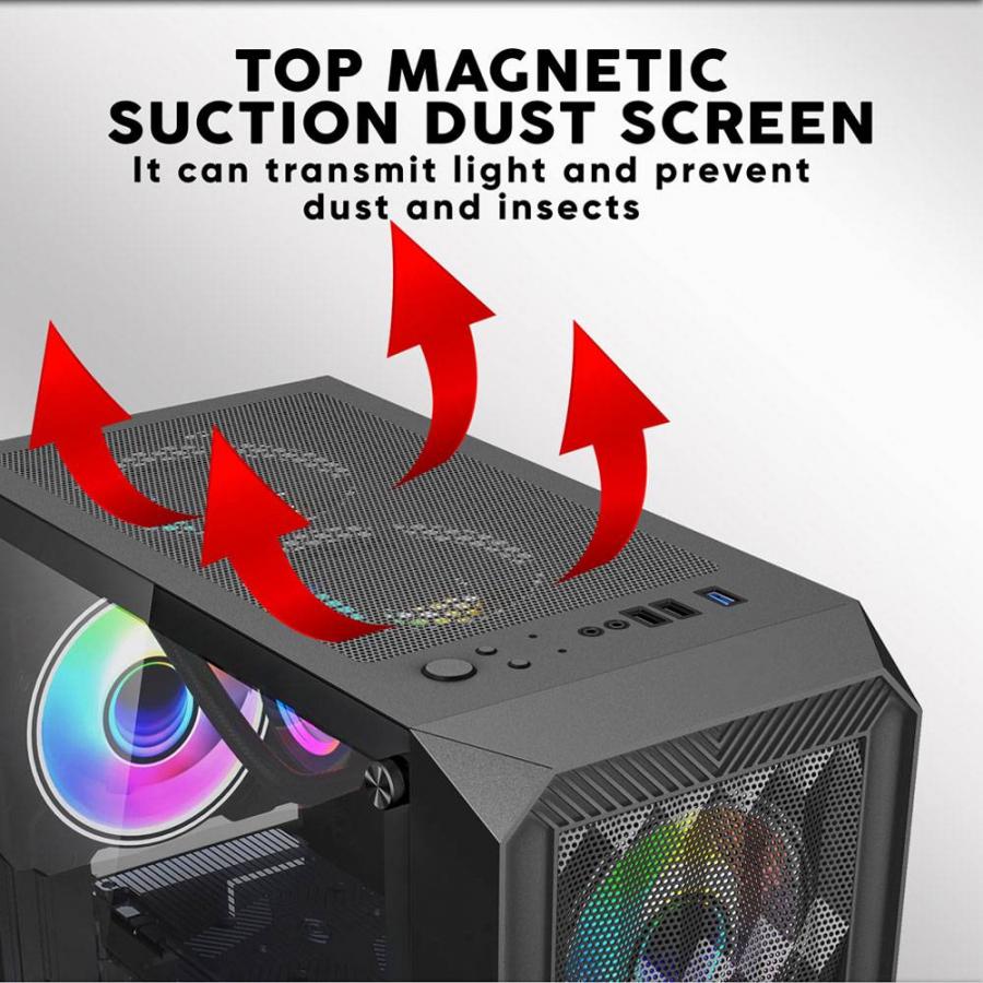 ARMAGGEDDON MICRO ATX GAMING PC CASE AQUARON DUPLEX BLACK