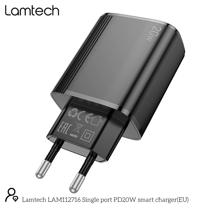 LAMTECH MULTIFUNCTIONAL SURGE PROTECTOR WALL SOCKET 1xSCHUKO 2xUSB 1xTYPE-C PD20W