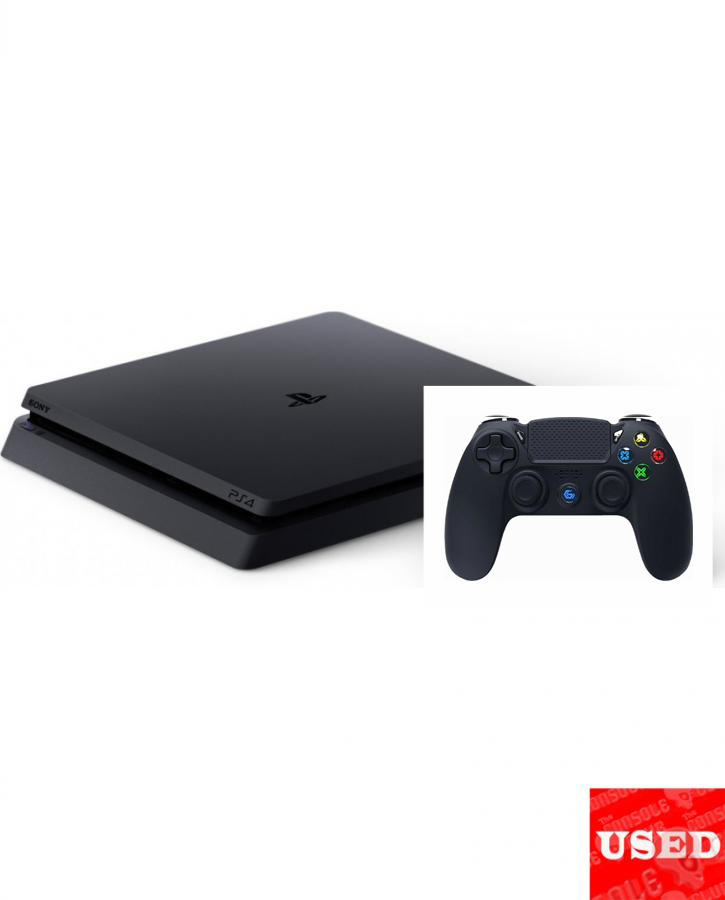 Sony PlayStation 4 SLIM 500GB USED  (UNBOXED)+Gembird Wireless Game Controller For Pc/Ps4 Black