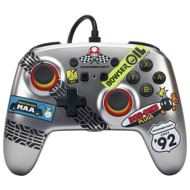 PowerA Wired Controller Mario Kart Racer Silver Nintendo Switch  NEW