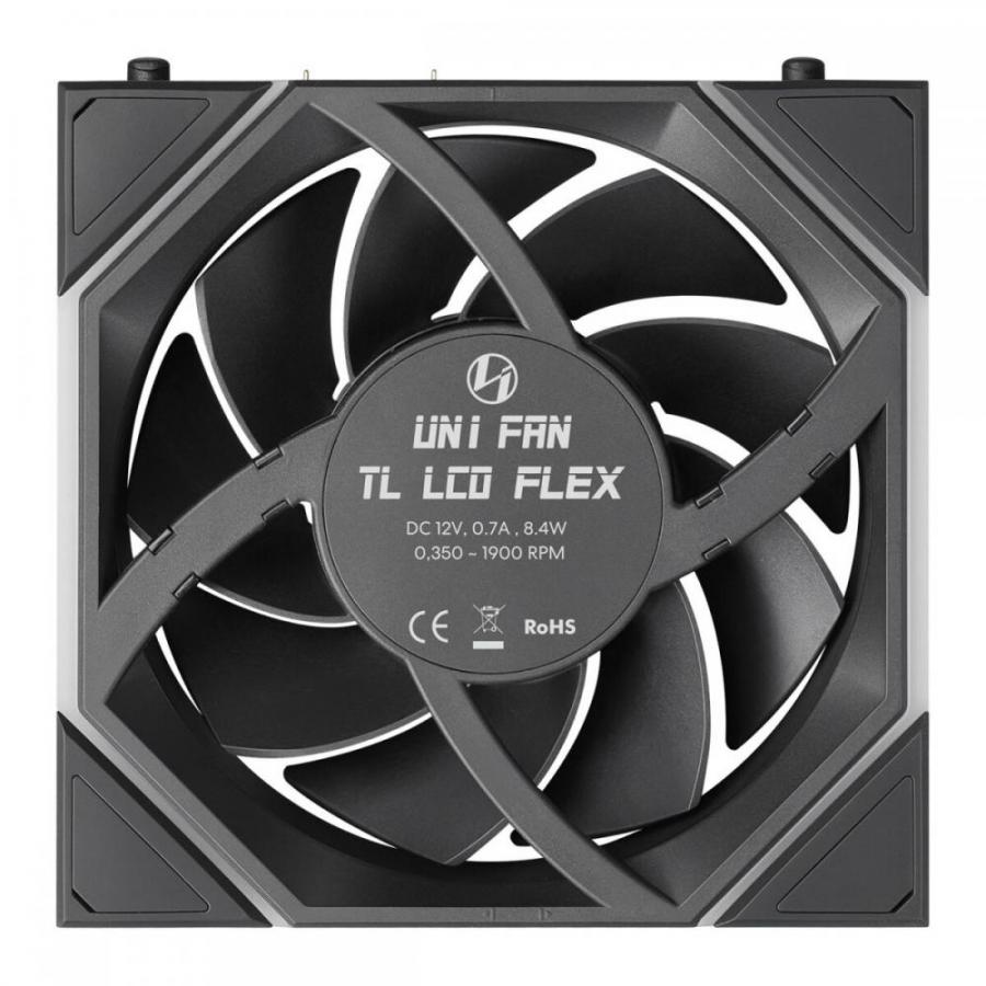 LIAN LI UNI FAN TL LCD FLEX Reversal Black Wireless 120  (3pcs & controller) Case Fan