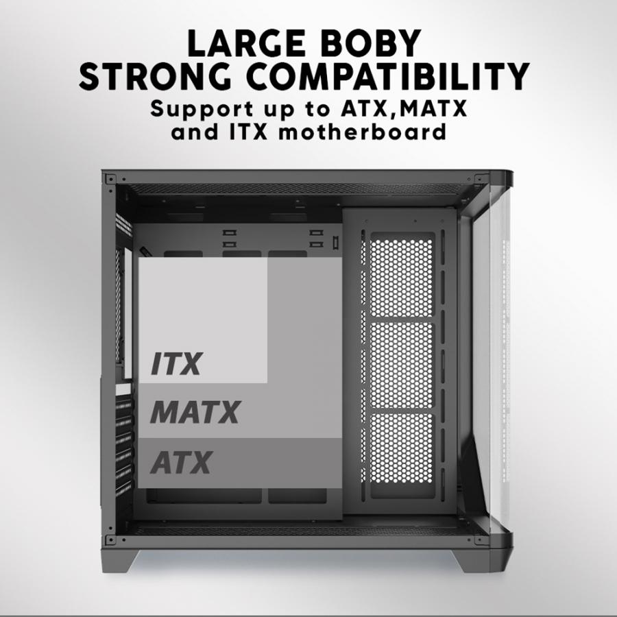 ARMAGGEDDON FULL ATX DUAL CHAMBER CHASSIS 10X ARGB FANS AQUARON X-CURVE GIGA 10 WHITE