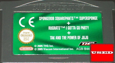 3 in1 Tak + SuperSponge + Rugrats GameBoy Advance UNBOXED