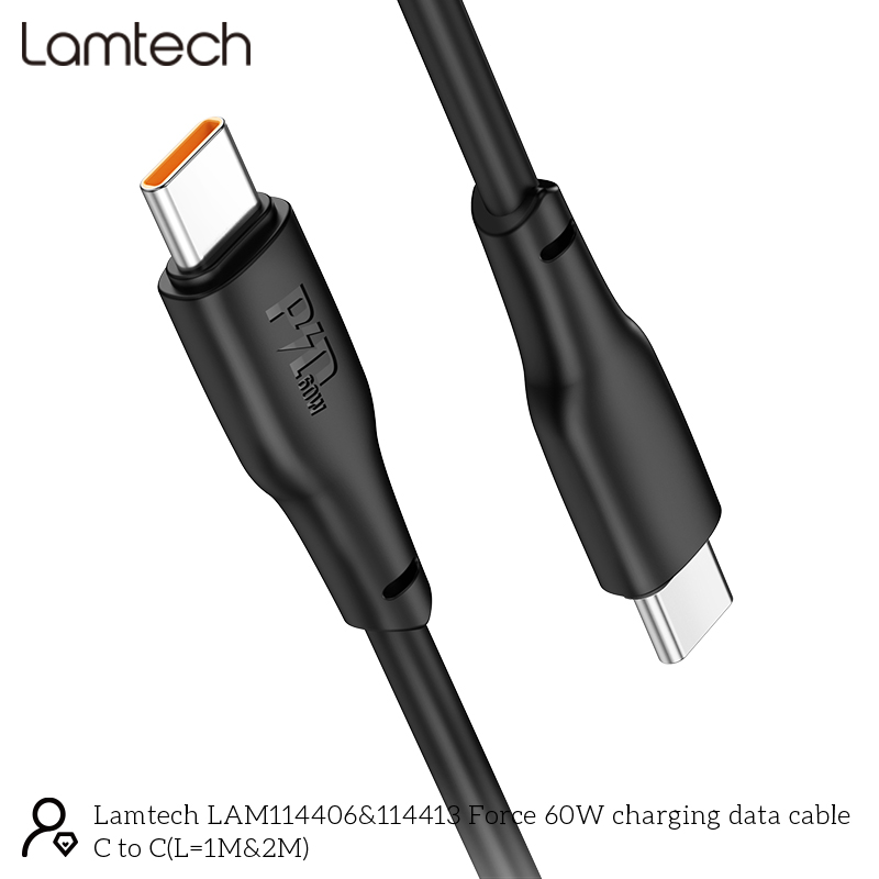 LAMTECH HIGH POWER CABLE USB TO TYPE-C 1M 27W WHITE