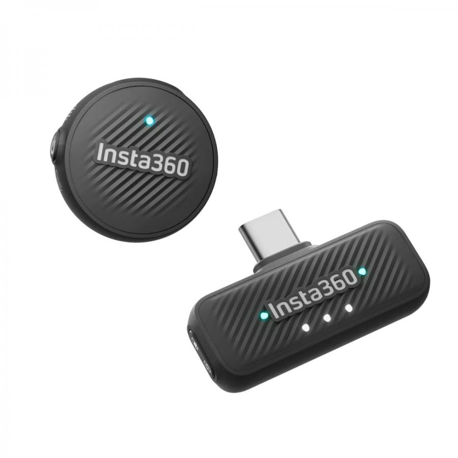 Insta360 Mic Air (1 Transmitter, 1 Reciever) - 10H Battery, 300m wireless range, built-in noise redu