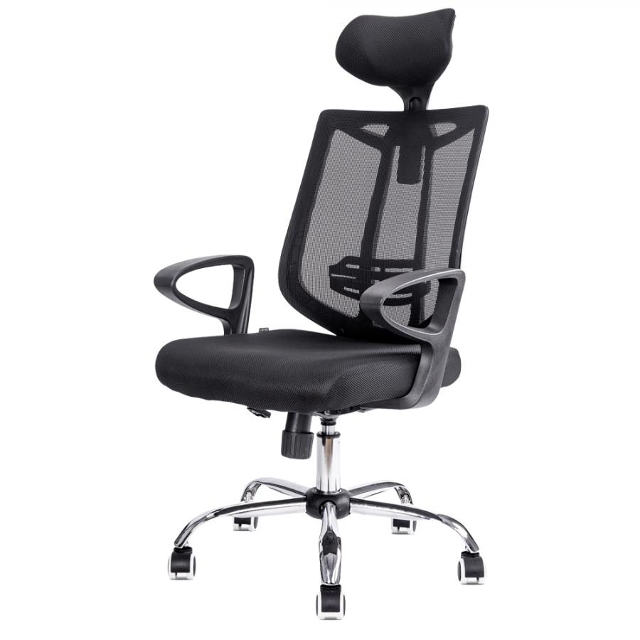 DELI HEADREST MESH CHAIR BLACK
