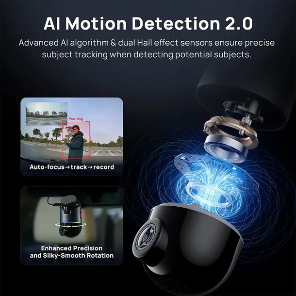 70mai Dash Cam 4K Omni 360° + Reaview Full View with Dual Sony STARVIS 2, AI 2.0 & 4G LTE (X800-2)