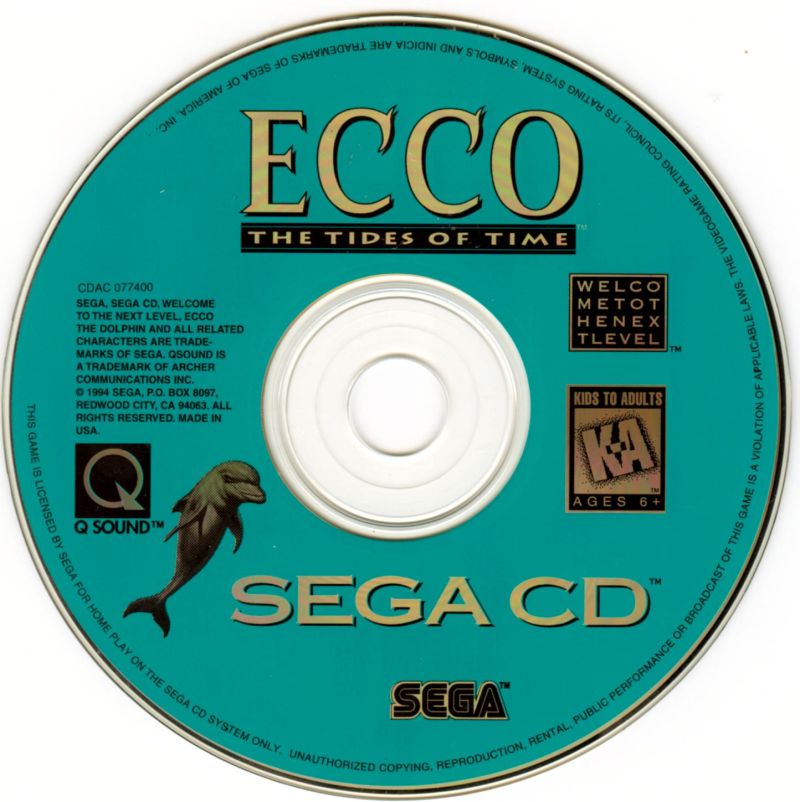 Ecco The Tides of Time Sega CD USED (Disc Only / Unofficial Case)