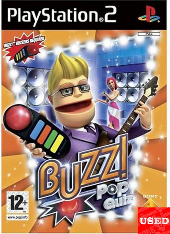Buzz! The Pop Quiz + Buzzers(Wired) PS2 USED