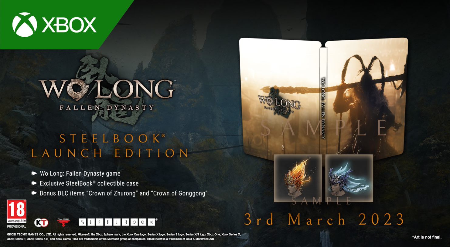 Wo Long Fallen Dynasty Steelbook Day1 Edition Xbox Series X NEW