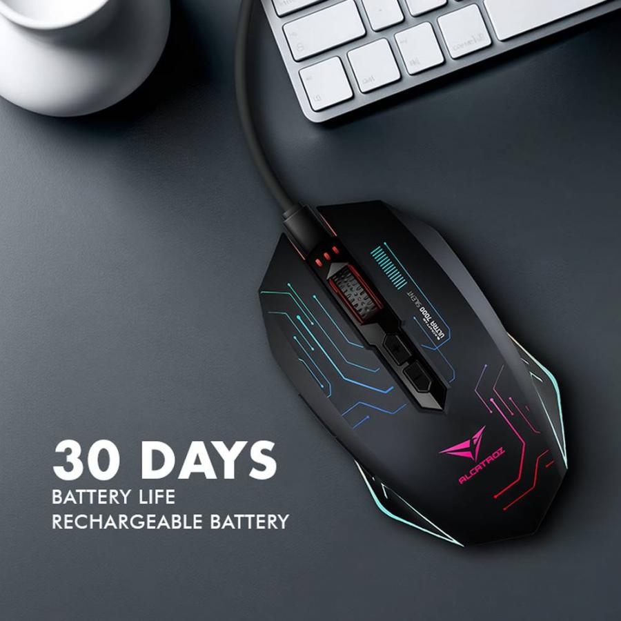 ALCATROZ SILENT 2.4G WIRELESS RGB GAMING MOUSE 4800 CPI X-CRAFT AIR ULTRA 6000