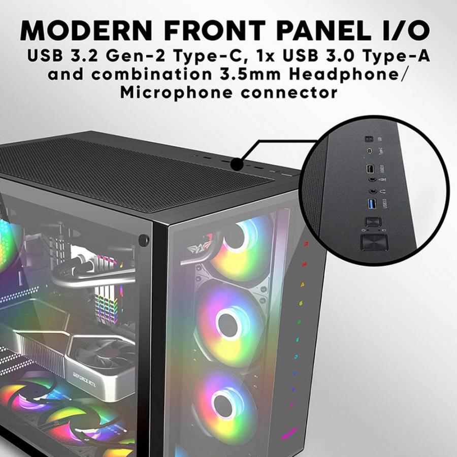 ARMAGGEDDON GAMING PC CASE FULL ATX TESSARAXX CORE 12 AIR WHITE