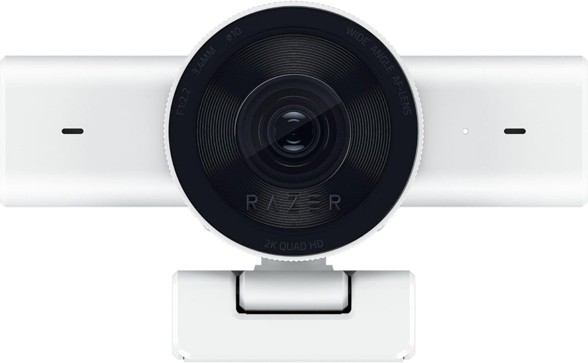 KIYO V2 X White - 2K 60fps - Auto Focus - 80° FOV - Low Light Sensor - USB Streaming Webcam