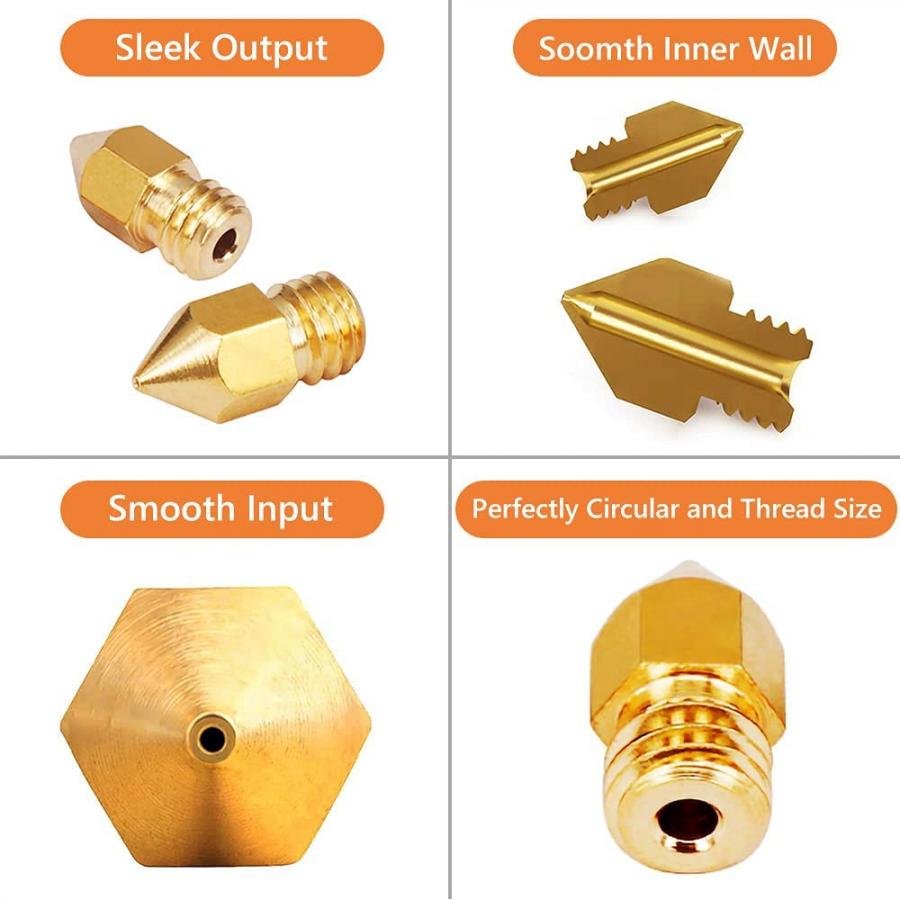 CREALITY MK8 Nozzles Kit 24 pcs 0.2mm χ2, 0.3mm χ2, 0.4mm χ12, 0.5mm χ2, 0.6mm χ2, 0.8mm χ2 1.0mm χ2