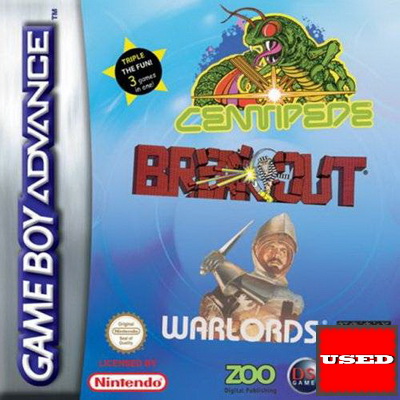 Centipede / Breakout / Warlords GameBoy Advance USED