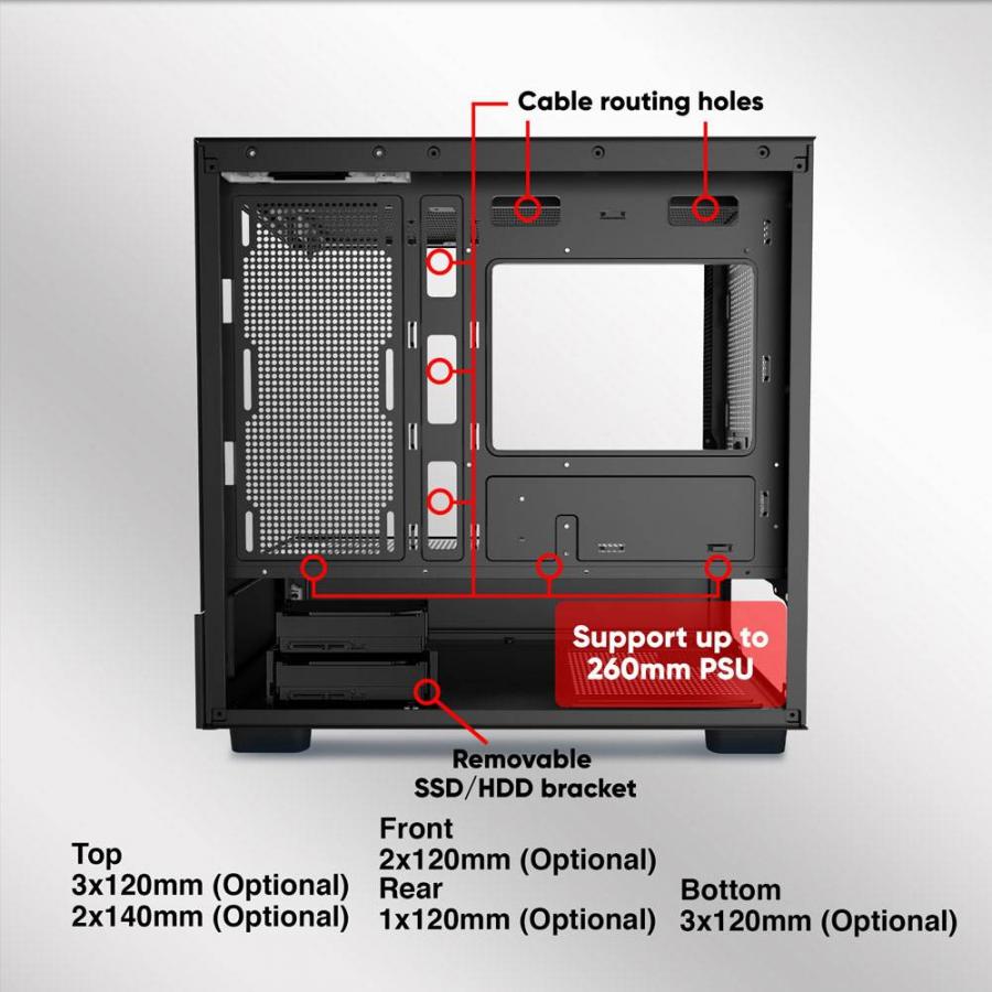 ARMAGGEDDON RGB M-ATX DUAL CHAMBER GAMING CASE AQUARON DUPLEX PRO PINK