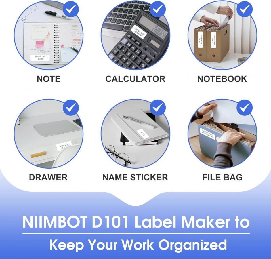 NIIMBOT THERMAL LABEL PRINTER D101 1-INCH WHITE