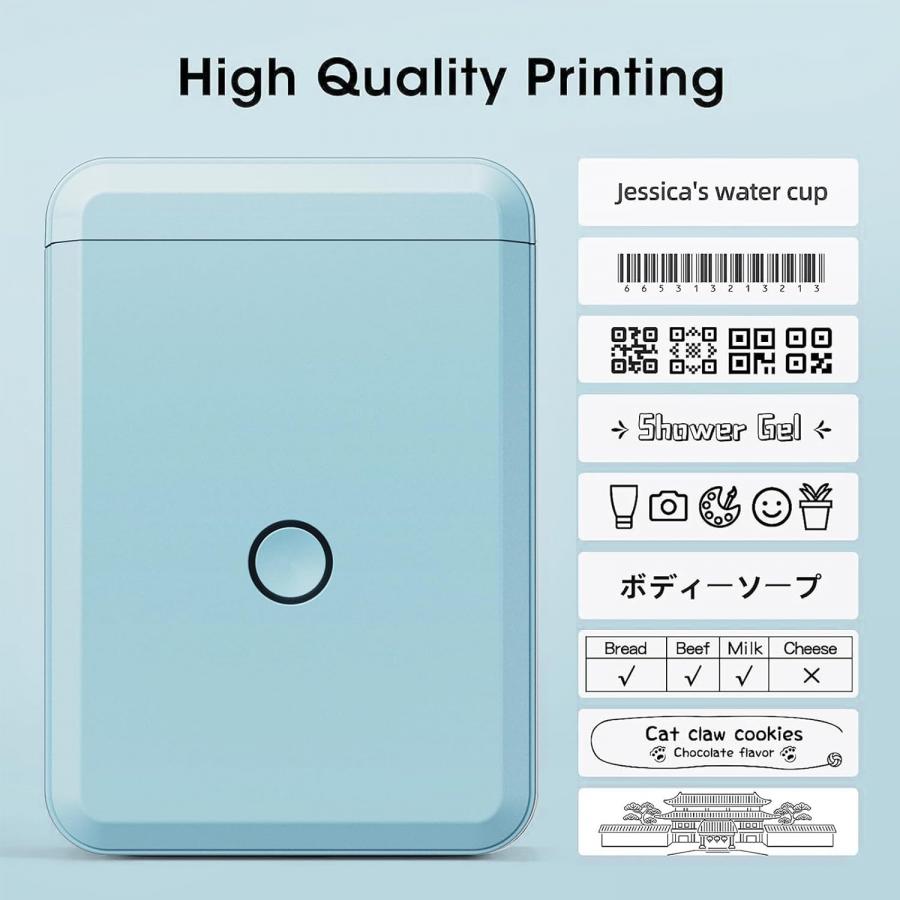 NIIMBOT THERMAL LABEL PRINTER D110 0.5-INCH LIGHT BLUE