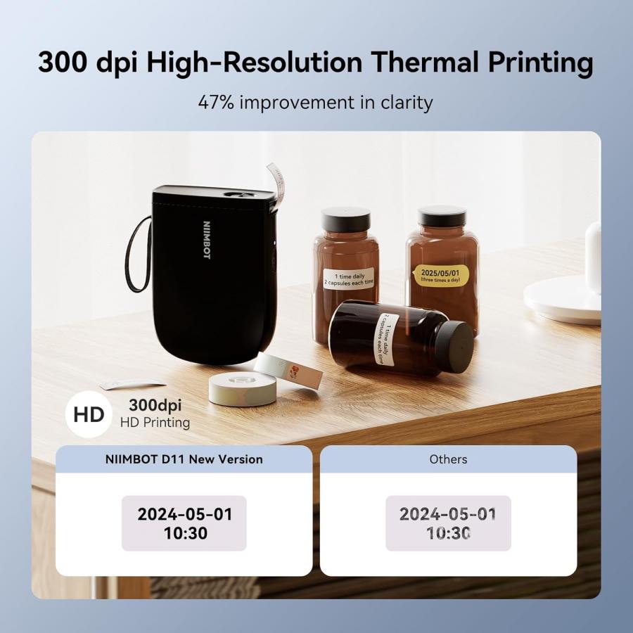 NIIMBOT THERMAL LABEL PRINTER D11-H 0.5-INCH BLACK
