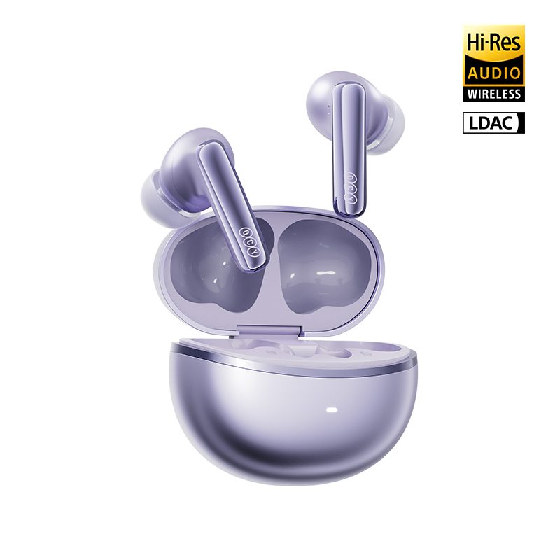 QCY Melobuds N70 ANC Purple - 55db ANC TWS Flagship Hi-Res Earbuds LDAC BT 6.0 IPX5 Wireless charge
