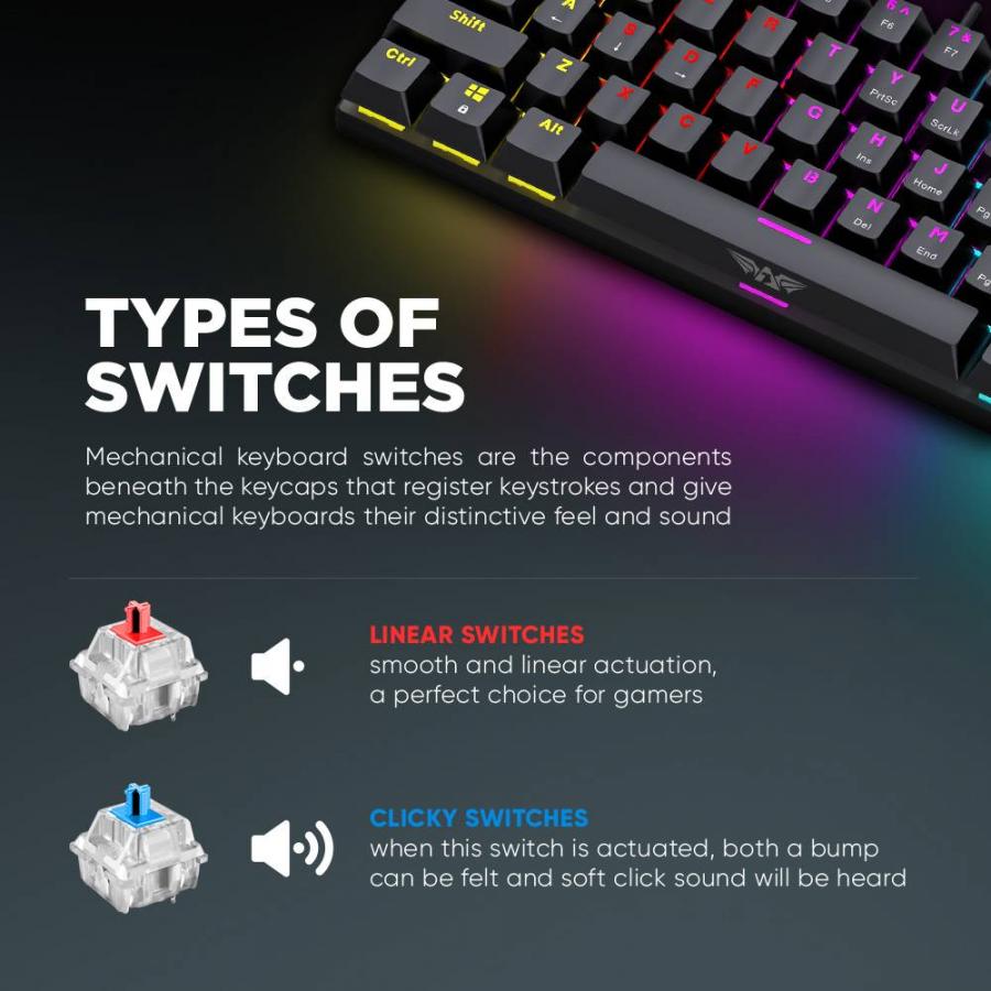 ARMAGGEDDON MECHANICAL HOT-SWAP KEYBOARD 12FX BACKLIGHT RED SWITCH MKA-7C 2024 WHITE LINEAR