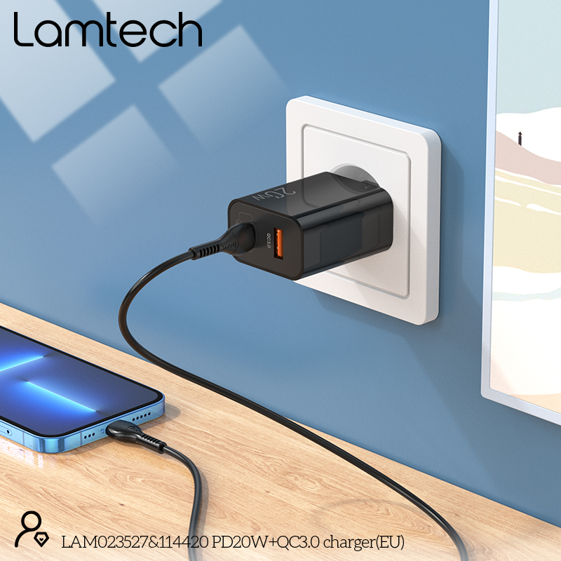 LAMTECH HIGH POWER CABLE USB TO TYPE-C 1M 100W WHITE
