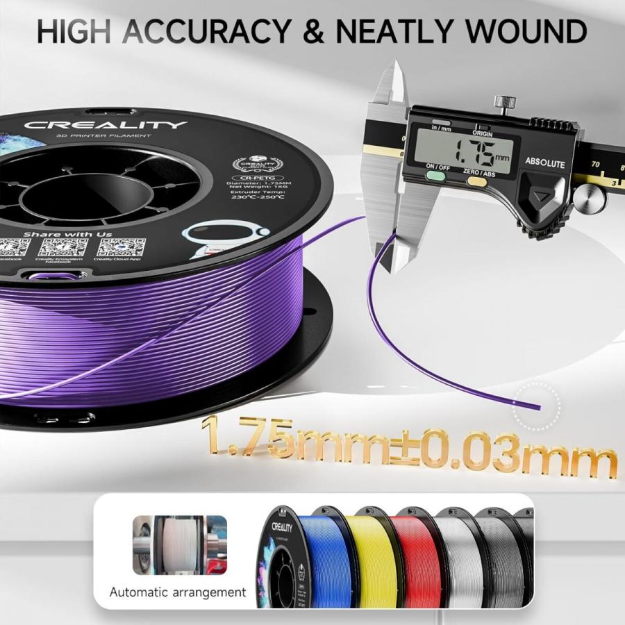 Creality CR-PETG Value Pack 4kg - 4x Black 3D Printer Filament no reel