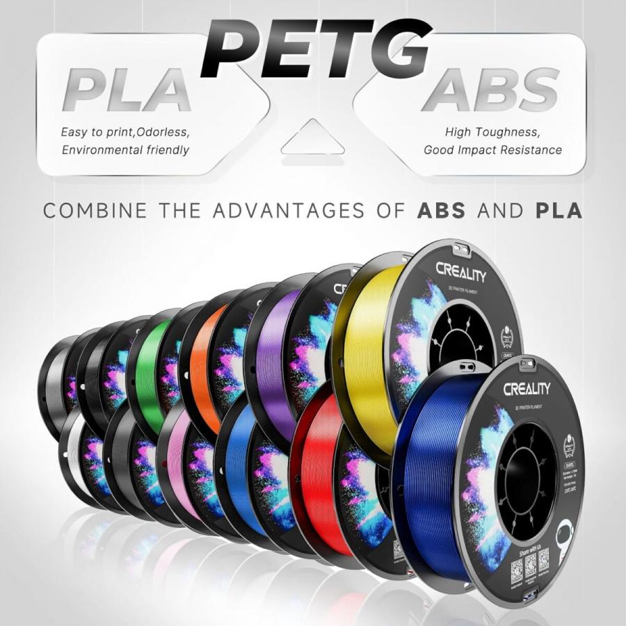 Creality CR-PETG Value Pack 4kg - 4x Black 3D Printer Filament no reel