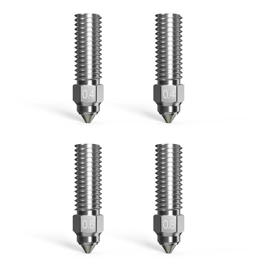 CREALITY High Flow Nozzle Kit x4 - K1, K1 Max, Ender-3 V3 KE 2x0.4 1x0.6 1x0.8 steel chrom. zirc.