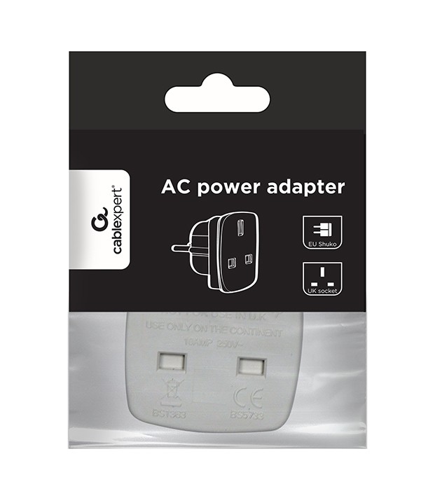 CABLEXPERT AC POWER ADAPTER UK SOCKET TO EU SCHUKO PLUG 7,5A