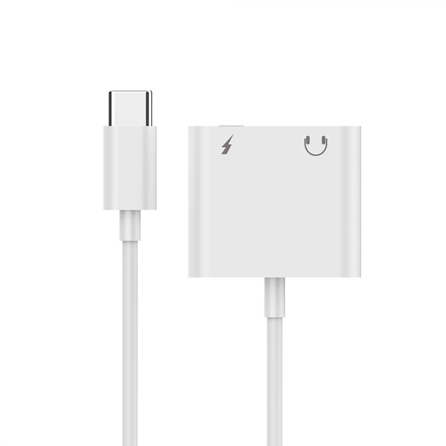 CABLEXPERT USB TYPE-C PLUG TO STEREO 3.5MM AUDIO ADAPTER WITH EXTRA SOCKET WHITE