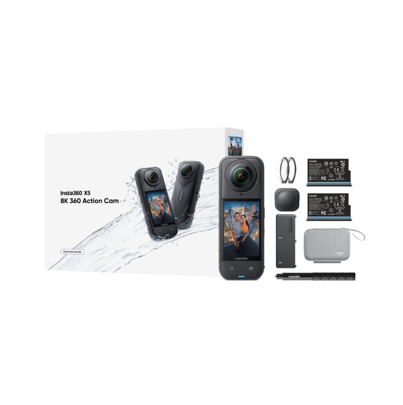 Insta360 X5 - 8K, Triple AI Chip, Action Camera Essentials Bundle
