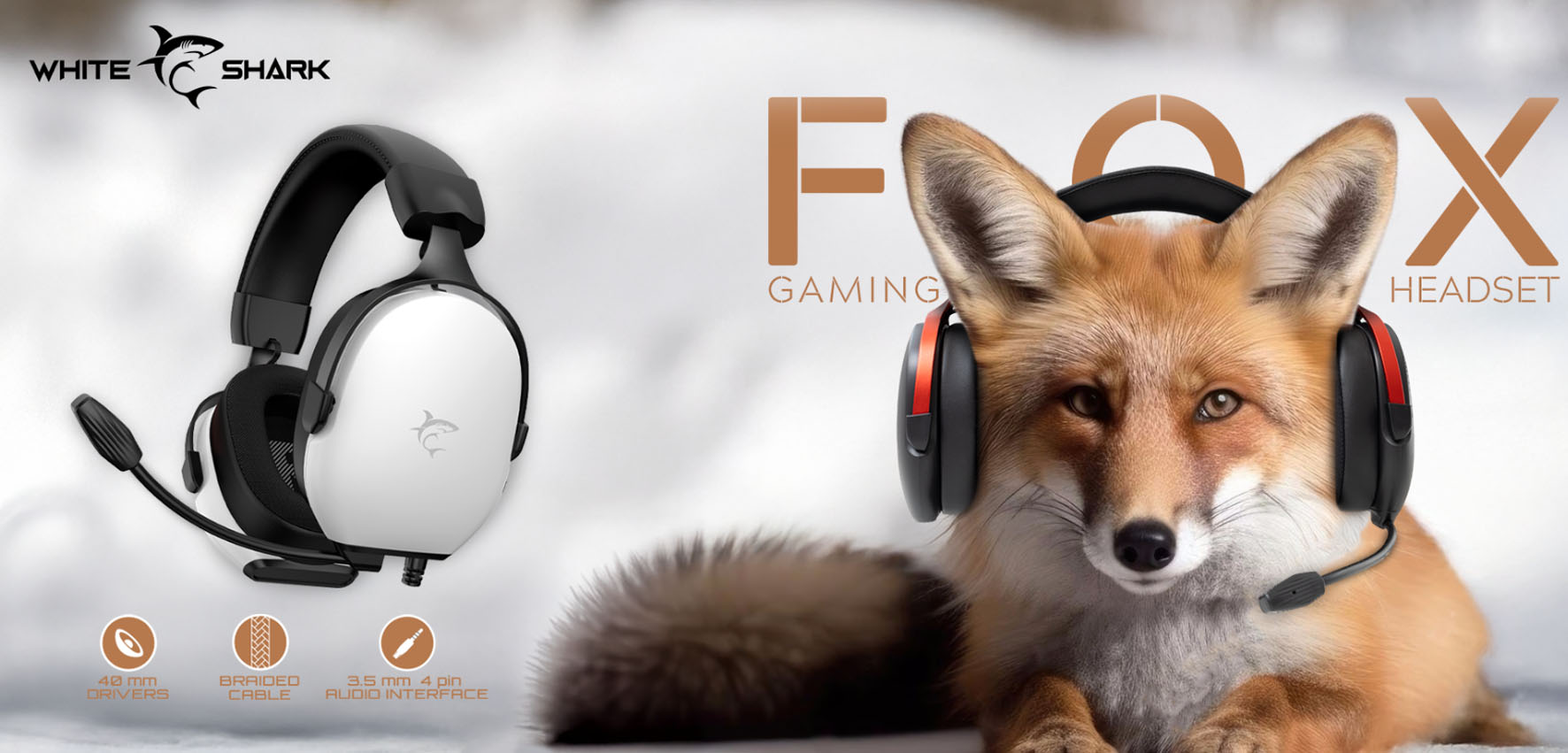 WHITE SHARK GAMING HEADSET GH-2445 BLACK FOR PC, PS4/5, MAC