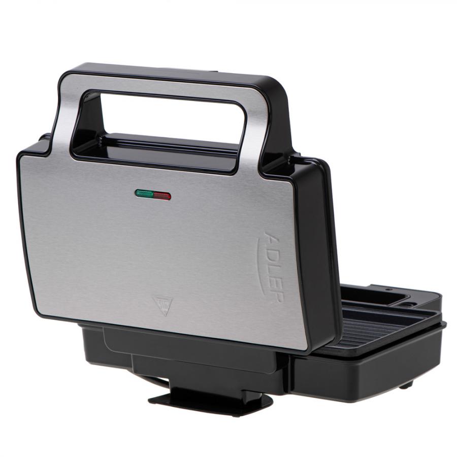ADLER 2-IN-1 SANDWICH MAKER 1400W BLACK/SILVER