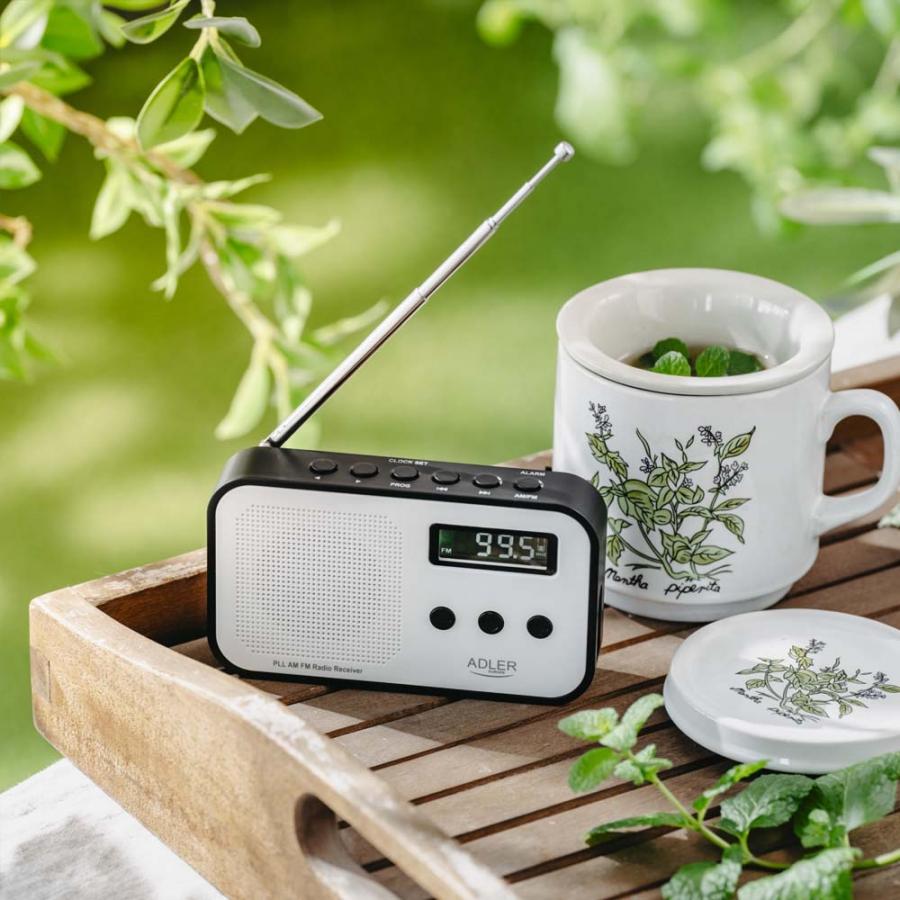 ADLER DIGITAL RADIO PLL AM/FM BLACK/WHITE