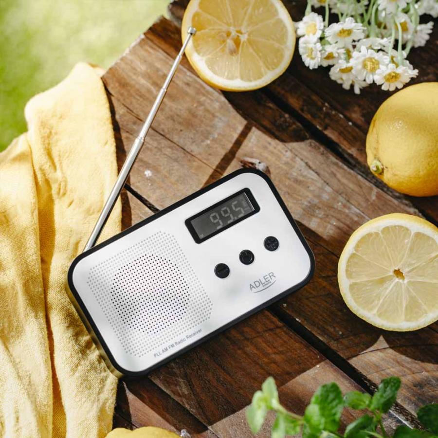 ADLER DIGITAL RADIO PLL AM/FM BLACK/WHITE