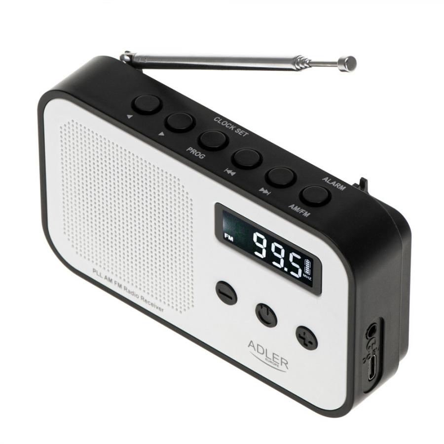 ADLER DIGITAL RADIO PLL AM/FM BLACK/WHITE