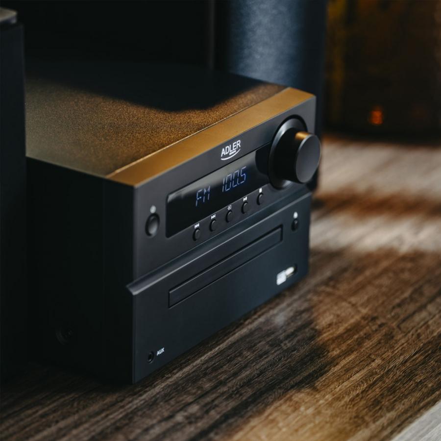 ADLER MINI HI-FI STEREO SYSTEM WITH BT, CD, USB & FM BLACK
