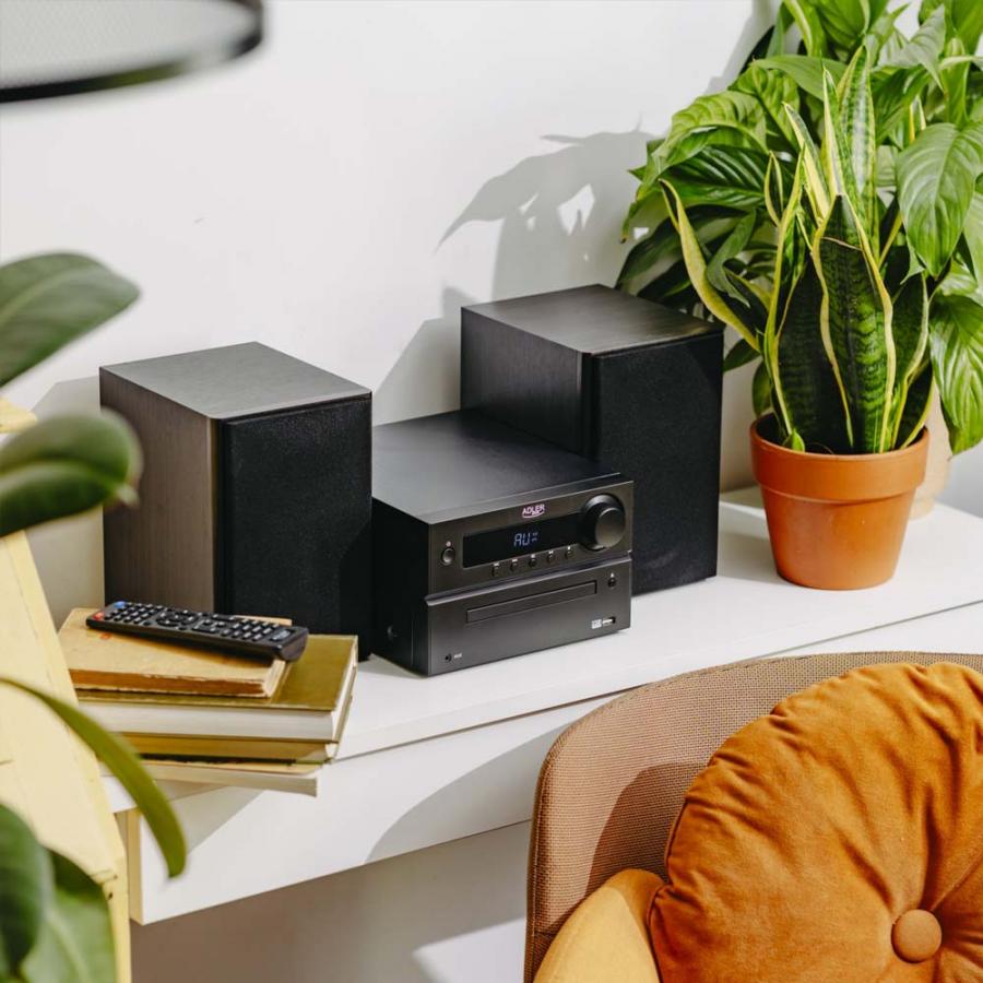 ADLER MINI HI-FI STEREO SYSTEM WITH BT, CD, USB & FM BLACK